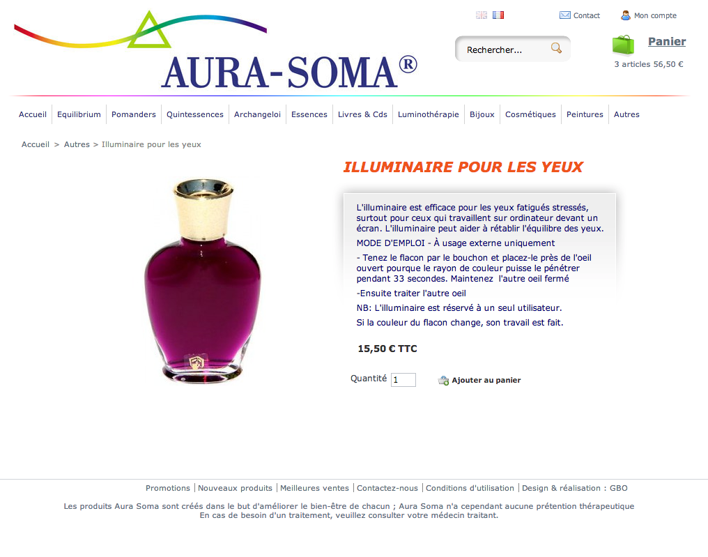 Aura Soma Boutique - old product page